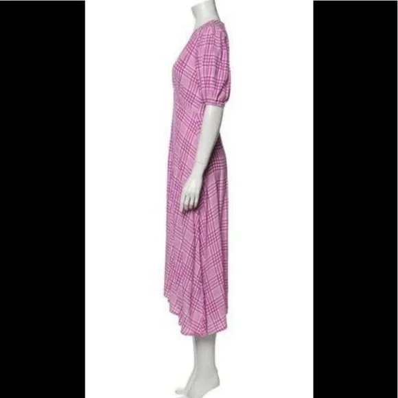 FAITHFUL The Brand Victoria Checked Midi Dress Sz 2 - Picture 4 of 8